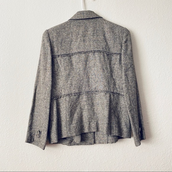 Leilian Original Button Front Boho Fringe Made In Japan Blazer Jacket Size 7 - Picture 2 of 7